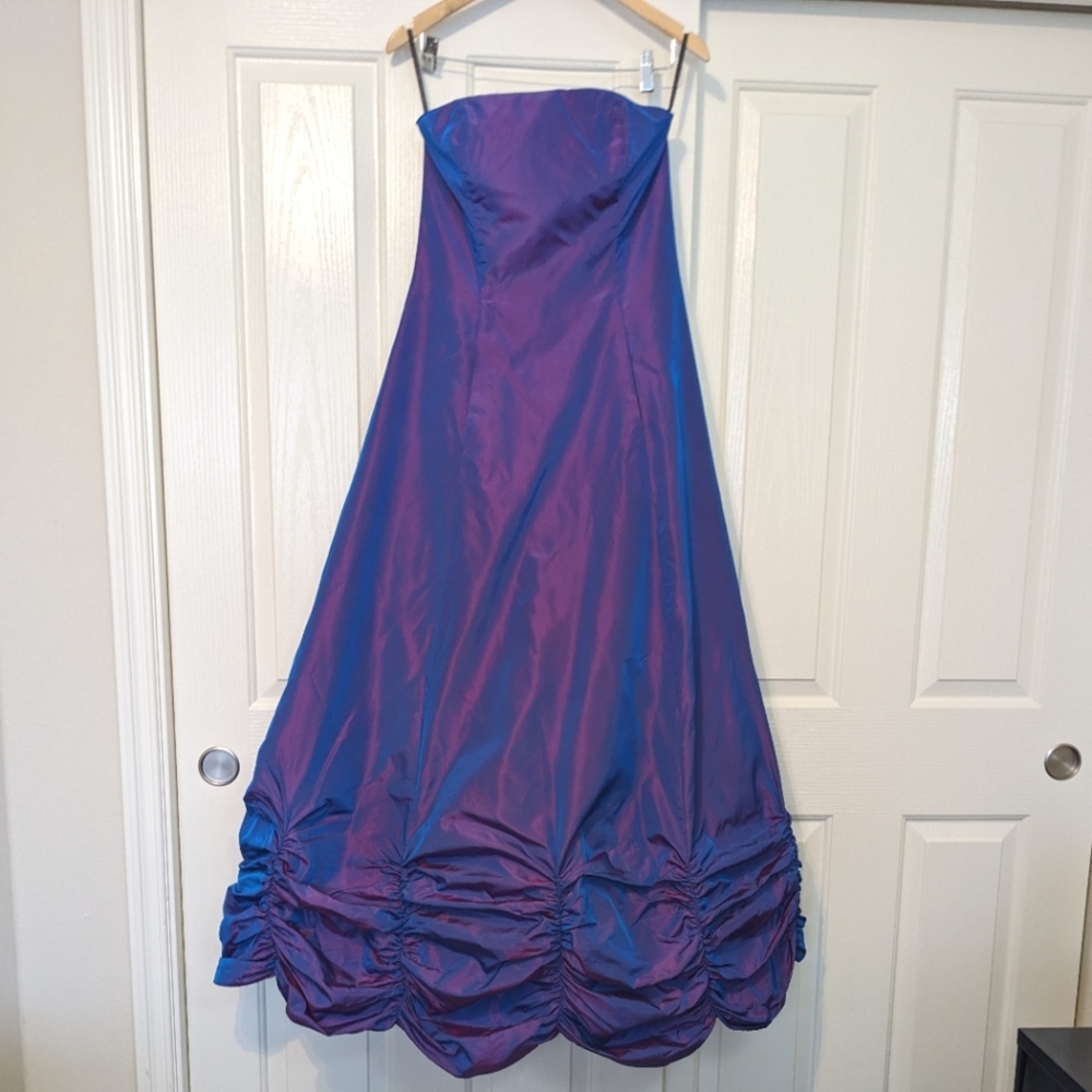 JESSICA MCCLINTOCK Gunne Sax Millennium 2000 Under the Sea Blue Formal Dress S 7